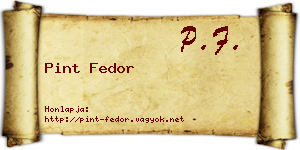 Pint Fedor névjegykártya